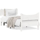  The Living Store Posteljni okvir brez vzmetnice bel 100x200 cm trdna borovina - Posteljni Okvir, (21500043) | Shoptok.si