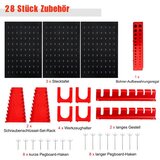  Zid za alat s 25 visećih ploča, sortiman držača ploča, 3 perforirane ploče 120 x 60 cm | shoptok.hr