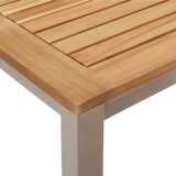vidaXL 5-delni set za zunanjo jedilnico iz trdega akacijevega lesa, Zunanja jedilna miza 90x90x74,5 cm iz trdega akacijevega lesa, Zložljivi vrtni stoli, 4 kosa iz trdega akacijevega lesa in kovine | Shoptok.si