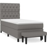  Box spring postelja z vzmetnico temno siva 80x200 cm blago, (20789833) | Shoptok.si