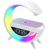  Bežični punjač sa bluetooth zvučnikom BT-3401 4u1 RGB LED lampa i sat – beli | Eponuda.com