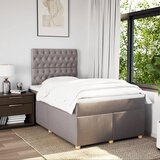  Krevet s oprugama i madracem smeđesivi 120 x 200 cm od tkanine | shoptok.hr