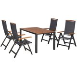 Gardenson VRTNA GARNITURA TINO aluminij barve grafita, siva, naravne barve | Shoptok.si