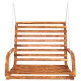  Klupa za ljuljanje od savijenog drva i tikovine 126x63x92 cm | shoptok.hr