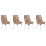 Set stolica Alfa-493 V4, 75x62x102 cm, 4 komada, Bež