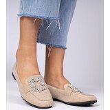 Gemre Champagne Glitter Loafers with Rhinestones Sawelia | shoptok.hr