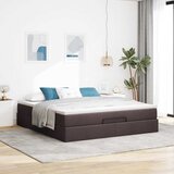  Otomanski krevet s madracem tamnosmeđi 160x200cm od tkanine | shoptok.hr