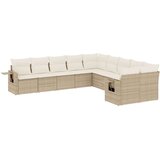  10-dijelni set vrtnih sofa s jastucima bež od poliratana | shoptok.hr