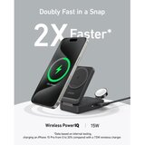 Anker MagGo Zložljiva polnilna postaja 3v1, črna | Shoptok.si