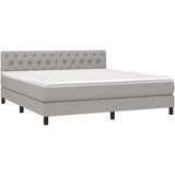  Box spring postelja z vzmetnico LED sv. siva 160x200 cm blago, (20789294) | Shoptok.si