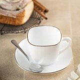 Kinghoff KH-1930 set skodelic s krožniki, 12 delov, 220 ml, bela-zlata | Shoptok.si