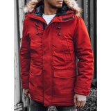 DStreet Kurtka męska parka zimowa czerwona | shoptok.hr