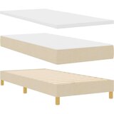  Krevet s kutijom s madracem krem 100x200 cm tkanina | shoptok.hr