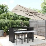The Living Store Vrtna barska garnitura z blazinami 9-delna črna poli ratan - Vrtna Barska Garnitura, (21477606) | Shoptok.si