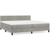 The Living Store Box spring postelja z vzmetnico svetlo siva 200x200 cm žamet - Box Spring Postelja, (21490074) | Shoptok.si