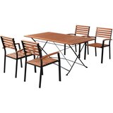 Gardenson VRTNA GARNITURA SCHLOSSGARTEN jeklo naravne barve, črna | Shoptok.si