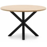 Kave Home Črna/v naravni barvi okrogla jedilna miza ø 120 cm Argo –