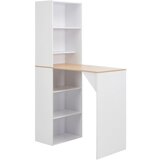 vidaXL Barska miza z omarico bela 115x59x200 cm, (20625518) Cene