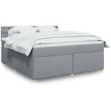 vidaXL Box spring postelja z vzmetnico svetlo siva 180x200 cm blago | Shoptok.si
