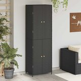  Vrtni ormarić za pohranu crni 59 x 40 x 180 cm od poliratana | shoptok.hr