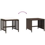  Vrtni taburei s jastucima 4 kom smeđi 41x41x36 cm od poliratana | Eponuda.com