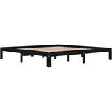 Posteljni okvir črn iz trdne borovine 200x200 cm, (20644990) | Shoptok.si