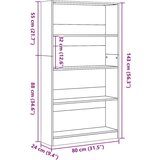 vidaXL Regal za knjige boja hrasta 80x24x143 cm konstruirano drvo | shoptok.hr