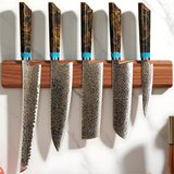 IZMAEL Set damaskih kuhinjskih noževa ZE-37413 - Smeđa / Plava | shoptok.hr