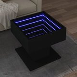 vidaXL Klubska mizica LED črna 50x50x45 cm inženirski les Cene