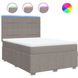 vidaXL Box spring postelja z vzmetnico taupe 160x200 cm blago, (21307244) | Shoptok.si