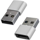 AVIZAR Adapter USB v USB-C, polnjenje in sinhronizacija podatkov – srebrn, (21123562) | Shoptok.si