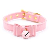 LATETOBED BDSM Line Golden Kitty Cat Collar with Bell Pink | Shoptok.si