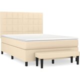 vidaXL Krevet s oprugama i madracem krem 140 x 190 cm od tkanine | shoptok.hr