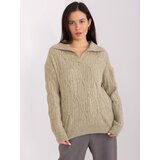 Wool Fashion Italia Sweater-AT-SW-2349-2.27-khaki | Shoptok.si