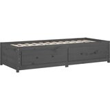  Dnevna postelja siva 90x200 cm trdna borovina, (20724762) | Shoptok.si