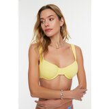 Trendyol Yellow Textured Underwire Bikini Top Cene