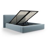 Cosmopolitan Design Svijetlo plavi baršunasti tapecirani bračni krevet s prostorom za odlaganje s podnicom 180x200 cm Arendal – | shoptok.hr