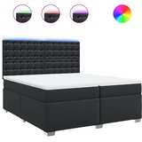  s oprugama i madracem crni 200x200 cm od umjetne kože | shoptok.hr