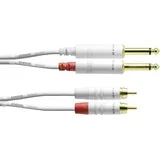 avdio adapterski kabel [2x 6\,3 mm banana moški konektor - 2x moški cinch konektor] 1.50 m bela, (20434831)