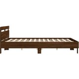  Posteljni okvir z vzglavjem rjavi hrast 200x200 cm in | Shoptok.si