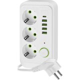  Višestruka utičnica sa prekidačem LINEA 3x230V + 5xUSB A/C SCHUKO 3 m bela | Eponuda.com