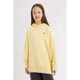 Levi's Otroški pulover LVG PULLOVER HOODIE rumena barva, s kapuco
