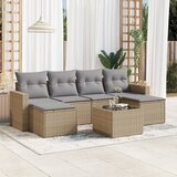 vidaXL 7-dijelni set vrtnih sofa od poliratana s jastucima bež Cijene