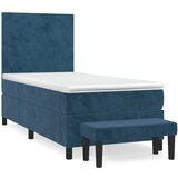 The Living Store Box spring postelja z vzmetnico temno modra 100x200 cm žamet - Box Spring Postelja, (21492123) | Shoptok.si