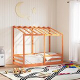 Dječji krevet s krovom voštano smeđi 70x140 cm masivna borovina | shoptok.hr