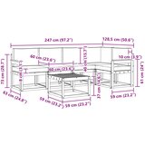  Set vanjskih sofa 6 kom. Bijela i antracit Čvrsto drvo akacije | shoptok.hr