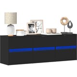 vidaXL Stenska TV omarica z LED lučkami črna 130x31x45 cm | Shoptok.si
