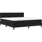 vidaXL Postelja z vzmetnico z vzmetnico Črna 180 x 200 cm blago, (5000126313) | Shoptok.si