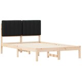 vidaXL Posteljni okvir z oblazinjenim vzglavjem Črna 120 x 190 cm | Shoptok.si