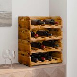  Stalci za vino 4 kom za 16 boca od masivnog drva mahagonija | shoptok.hr